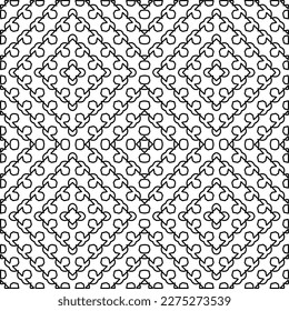 Stylish texture with figures from lines.
Abstract geometric black and white pattern for web page, textures, card, poster, fabric, textile. Monochrome graphic repeating design. 
