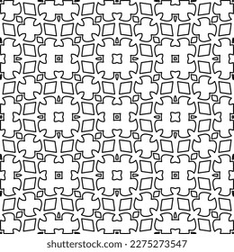Stylish texture with figures from lines.
Abstract geometric black and white pattern for web page, textures, card, poster, fabric, textile. Monochrome graphic repeating design. 