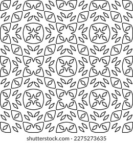 Stylish texture with figures from lines.
Abstract geometric black and white pattern for web page, textures, card, poster, fabric, textile. Monochrome graphic repeating design. 