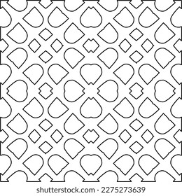 Stylish texture with figures from lines.
Abstract geometric black and white pattern for web page, textures, card, poster, fabric, textile. Monochrome graphic repeating design. 