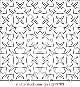 Stylish texture with figures from lines.
Abstract geometric black and white pattern for web page, textures, card, poster, fabric, textile. Monochrome graphic repeating design. 