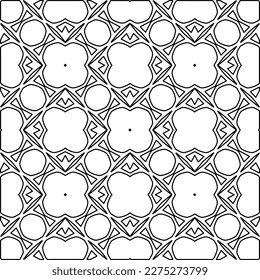 Stylish texture with figures from lines.
Abstract geometric black and white pattern for web page, textures, card, poster, fabric, textile. Monochrome graphic repeating design. 