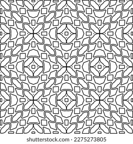 Stylish texture with figures from lines.
Abstract geometric black and white pattern for web page, textures, card, poster, fabric, textile. Monochrome graphic repeating design. 