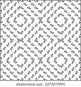 Stylish texture with figures from lines.
Abstract geometric black and white pattern for web page, textures, card, poster, fabric, textile. Monochrome graphic repeating design. 