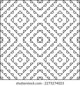 Stylish texture with figures from lines.
Abstract geometric black and white pattern for web page, textures, card, poster, fabric, textile. Monochrome graphic repeating design. 