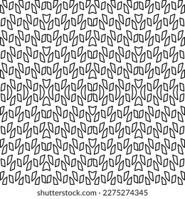 Stylish texture with figures from lines.
Abstract geometric black and white pattern for web page, textures, card, poster, fabric, textile. Monochrome graphic repeating design. 