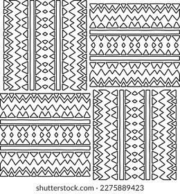 Stylish texture with figures from lines.
Abstract geometric black and white pattern for web page, textures, card, poster, fabric, textile. Monochrome graphic repeating design. 