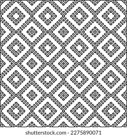 Stylish texture with figures from lines.
Abstract geometric black and white pattern for web page, textures, card, poster, fabric, textile. Monochrome graphic repeating design. 
