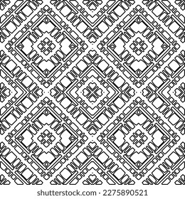 Stylish texture with figures from lines.
Abstract geometric black and white pattern for web page, textures, card, poster, fabric, textile. Monochrome graphic repeating design. 