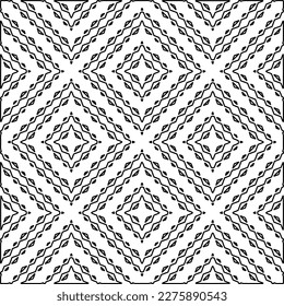 Stylish texture with figures from lines.
Abstract geometric black and white pattern for web page, textures, card, poster, fabric, textile. Monochrome graphic repeating design. 