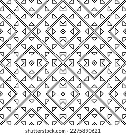 Stylish texture with figures from lines.
Abstract geometric black and white pattern for web page, textures, card, poster, fabric, textile. Monochrome graphic repeating design. 