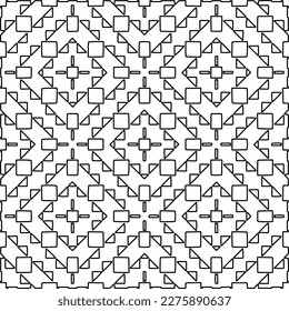 Stylish texture with figures from lines.
Abstract geometric black and white pattern for web page, textures, card, poster, fabric, textile. Monochrome graphic repeating design. 