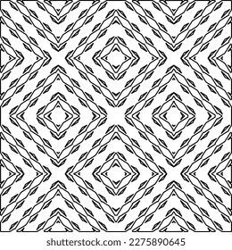 Stylish texture with figures from lines.
Abstract geometric black and white pattern for web page, textures, card, poster, fabric, textile. Monochrome graphic repeating design. 