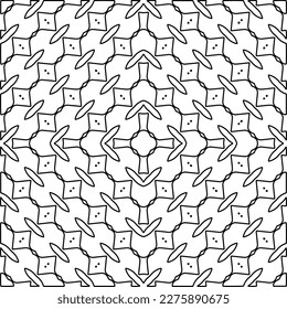 Stylish texture with figures from lines.
Abstract geometric black and white pattern for web page, textures, card, poster, fabric, textile. Monochrome graphic repeating design. 