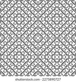 Stylish texture with figures from lines.
Abstract geometric black and white pattern for web page, textures, card, poster, fabric, textile. Monochrome graphic repeating design. 