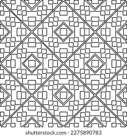 Stylish texture with figures from lines.
Abstract geometric black and white pattern for web page, textures, card, poster, fabric, textile. Monochrome graphic repeating design. 