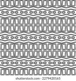 Stylish texture with figures from lines.
Abstract geometric black and white pattern for web page, textures, card, poster, fabric, textile. Monochrome graphic repeating design.