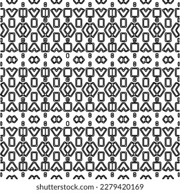 Stylish texture with figures from lines.
Abstract geometric black and white pattern for web page, textures, card, poster, fabric, textile. Monochrome graphic repeating design.