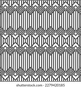 Textura elegante con figuras de líneas.
Resumen de patrones geométricos en blanco y negro para página web, texturas, tarjeta, afiche, tela, textil. Diseño repetitivo gráfico monocromo.