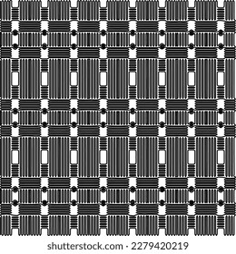 Textura elegante con figuras de líneas.
Resumen de patrones geométricos en blanco y negro para página web, texturas, tarjeta, afiche, tela, textil. Diseño repetitivo gráfico monocromo. 