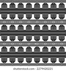 Stylish texture with figures from lines.
Abstract geometric black and white pattern for web page, textures, card, poster, fabric, textile. Monochrome graphic repeating design. 