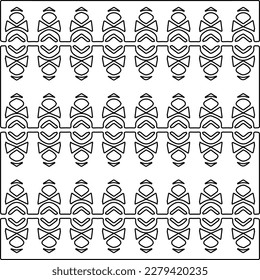 Stylish texture with figures from lines.
Abstract geometric black and white pattern for web page, textures, card, poster, fabric, textile. Monochrome graphic repeating design. 