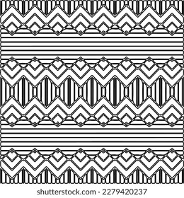 Stylish texture with figures from lines.
Abstract geometric black and white pattern for web page, textures, card, poster, fabric, textile. Monochrome graphic repeating design.