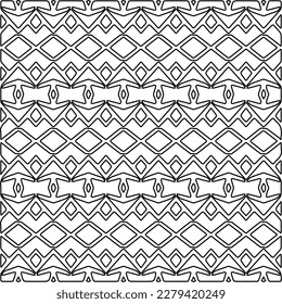 Stylish texture with figures from lines.
Abstract geometric black and white pattern for web page, textures, card, poster, fabric, textile. Monochrome graphic repeating design.