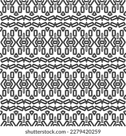 Stylish texture with figures from lines.
Abstract geometric black and white pattern for web page, textures, card, poster, fabric, textile. Monochrome graphic repeating design. 