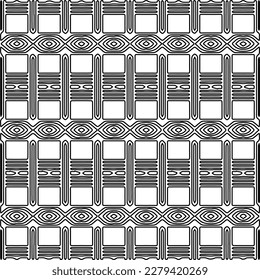 Stylish texture with figures from lines.
Abstract geometric black and white pattern for web page, textures, card, poster, fabric, textile. Monochrome graphic repeating design. 
