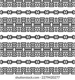 Stylish texture with figures from lines.
Abstract geometric black and white pattern for web page, textures, card, poster, fabric, textile. Monochrome graphic repeating design. 