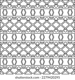 Stylish texture with figures from lines.
Abstract geometric black and white pattern for web page, textures, card, poster, fabric, textile. Monochrome graphic repeating design.