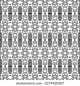 Stylish texture with figures from lines.
Abstract geometric black and white pattern for web page, textures, card, poster, fabric, textile. Monochrome graphic repeating design.