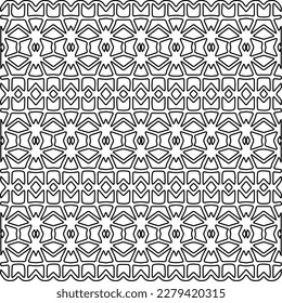 Stylish texture with figures from lines.
Abstract geometric black and white pattern for web page, textures, card, poster, fabric, textile. Monochrome graphic repeating design.