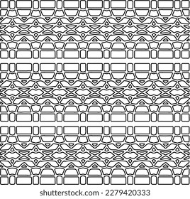 Stylish texture with figures from lines.
Abstract geometric black and white pattern for web page, textures, card, poster, fabric, textile. Monochrome graphic repeating design.