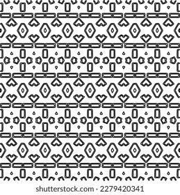 Stylish texture with figures from lines.
Abstract geometric black and white pattern for web page, textures, card, poster, fabric, textile. Monochrome graphic repeating design. 