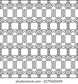 Stylish texture with figures from lines.
Abstract geometric black and white pattern for web page, textures, card, poster, fabric, textile. Monochrome graphic repeating design. 