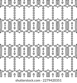 Stylish texture with figures from lines.
Abstract geometric black and white pattern for web page, textures, card, poster, fabric, textile. Monochrome graphic repeating design. 