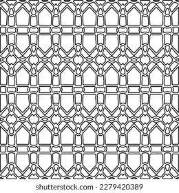 Stylish texture with figures from lines.
Abstract geometric black and white pattern for web page, textures, card, poster, fabric, textile. Monochrome graphic repeating design.