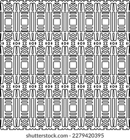 Stylish texture with figures from lines.
Abstract geometric black and white pattern for web page, textures, card, poster, fabric, textile. Monochrome graphic repeating design.