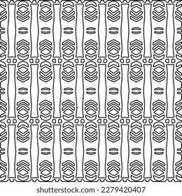 Stylish texture with figures from lines.
Abstract geometric black and white pattern for web page, textures, card, poster, fabric, textile. Monochrome graphic repeating design.