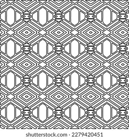 Textura elegante con figuras de líneas.
Resumen de patrones geométricos en blanco y negro para página web, texturas, tarjeta, afiche, tela, textil. Diseño repetitivo gráfico monocromo.