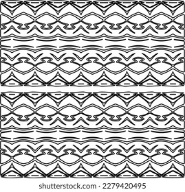 Stylish texture with figures from lines.
Abstract geometric black and white pattern for web page, textures, card, poster, fabric, textile. Monochrome graphic repeating design. 