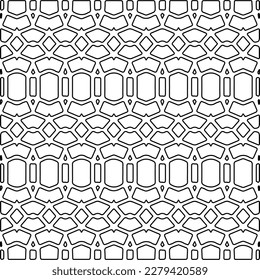 Stylish texture with figures from lines.
Abstract geometric black and white pattern for web page, textures, card, poster, fabric, textile. Monochrome graphic repeating design.