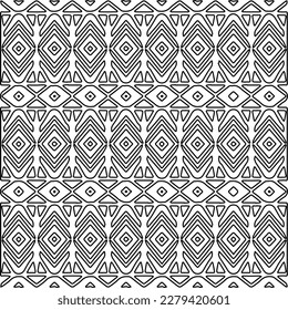 Stylish texture with figures from lines.
Abstract geometric black and white pattern for web page, textures, card, poster, fabric, textile. Monochrome graphic repeating design.