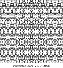 Stylish texture with figures from lines.
Abstract geometric black and white pattern for web page, textures, card, poster, fabric, textile. Monochrome graphic repeating design.