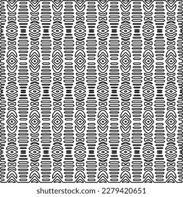 Stylish texture with figures from lines.
Abstract geometric black and white pattern for web page, textures, card, poster, fabric, textile. Monochrome graphic repeating design. 