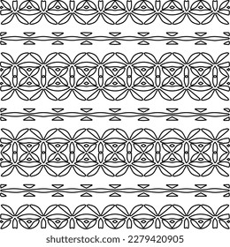 Stylish texture with figures from lines.
Abstract geometric black and white pattern for web page, textures, card, poster, fabric, textile. Monochrome graphic repeating design.