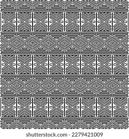 Stylish texture with figures from lines.
Abstract geometric black and white pattern for web page, textures, card, poster, fabric, textile. Monochrome graphic repeating design.