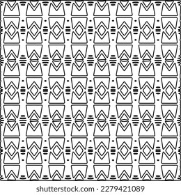 Stylish texture with figures from lines.
Abstract geometric black and white pattern for web page, textures, card, poster, fabric, textile. Monochrome graphic repeating design. 